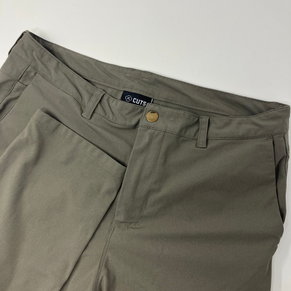 Cuts AO Slim Fit Pants Mens 33x32 (33x29.5) Brown Gray Performance Athleisure